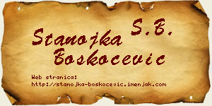 Stanojka Boškoćević vizit kartica